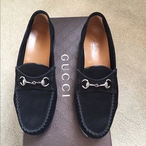Suede Gucci loafers, worn once!